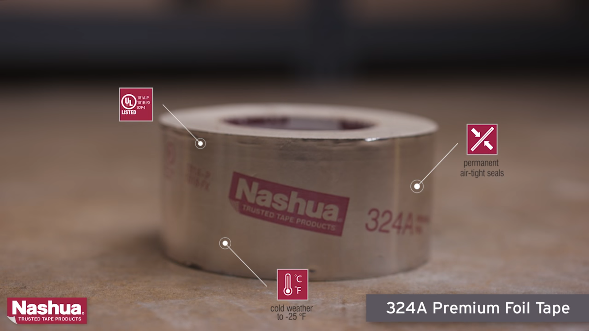 Nashua 300 Contractor Grade Duct Tape, 10 mil, 48mm x 55m, Silver, Roll  (N300-48)